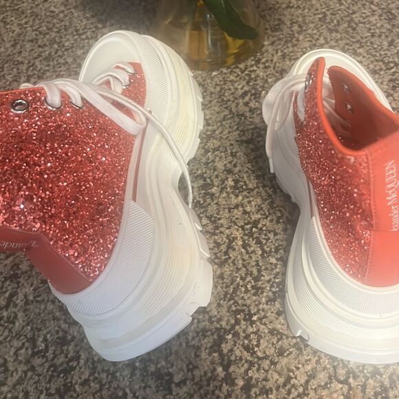 LADIES AUTHENTIC ALEXANDER MCQUEEN GLITTER SNEAKERS - Picture 6 of 8